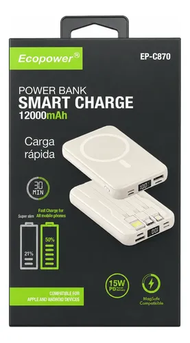POWER BANK INDUÇÃO ECOPOWER 12000MAH