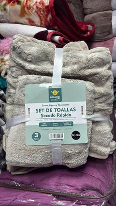 JOGO DE TOALHAS GOLDSUN – SECAGEM RÁPIDA (3 PEÇAS)